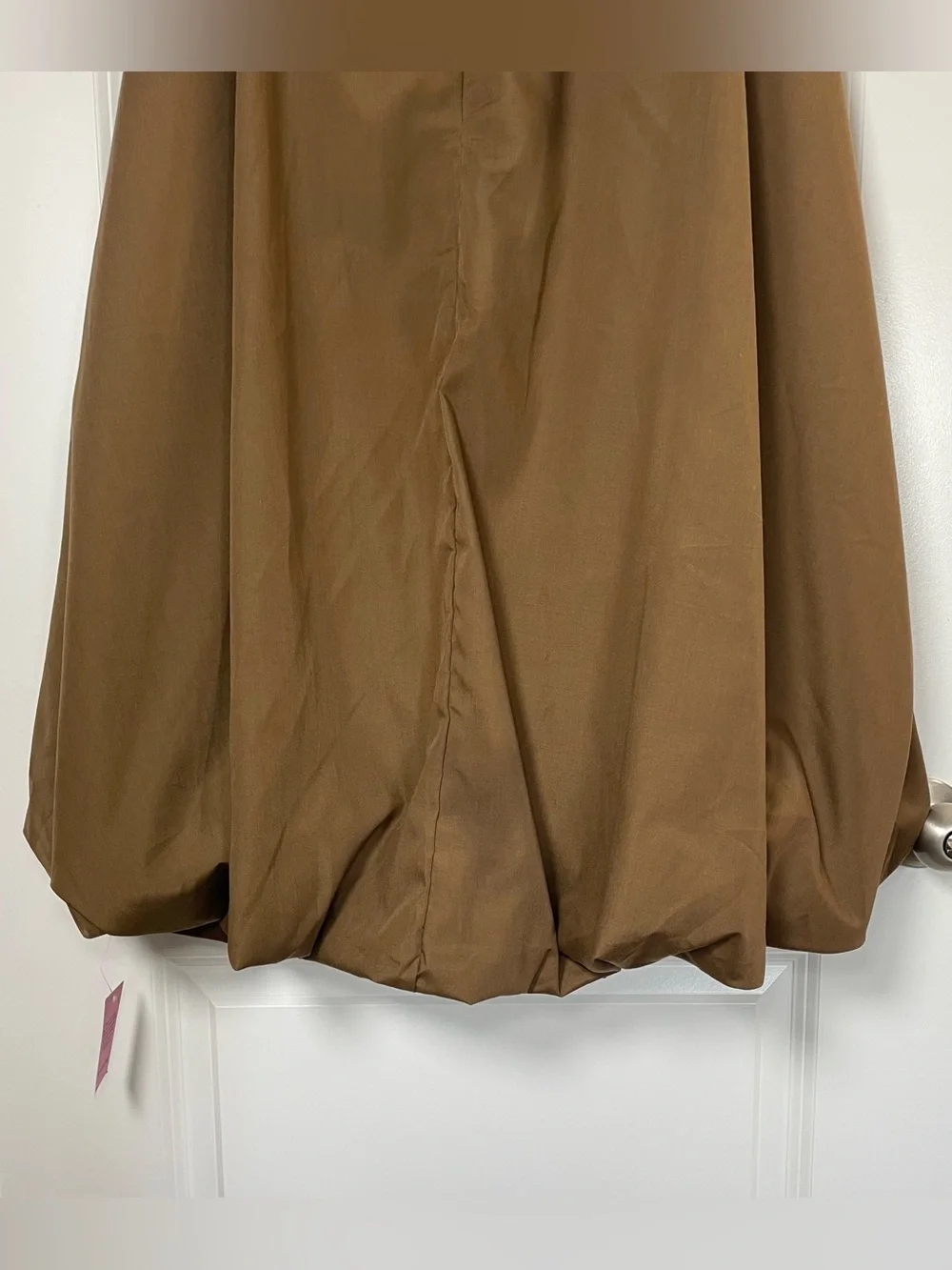 PrettyLittleThing Brown Balloon Midi Skirt High Waist Bubble Hem XS NWT - Picture 10 of 15